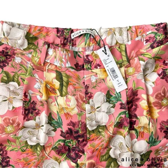 Alice + Olivia **NWT** Conry Pleated Juniper Floral Rose Print Satin Shorts - Picture 10 of 14